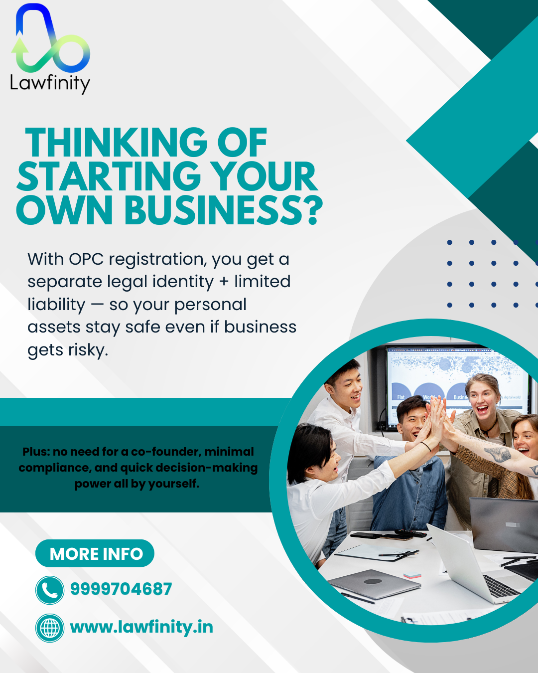 One-Person Company (OPC) Registration in India – Simple Legal Setup with Lawfinity